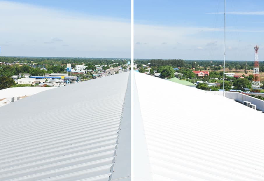 Roof coated with Lanco roof coatings
